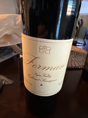 2019 Forman Cabernet Sauvignon Eta W/O 10-21-2024