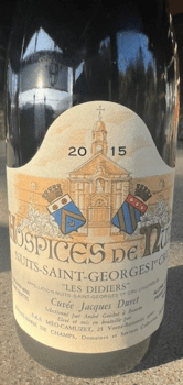 2015 Hospices de Nuits Nuits St. Georges 1er Cru Les Didiers Cuvee Jacques Duret Elevage Meo Camuzet