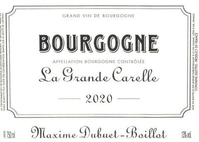 2020 Maxime Dubuet-Boillot Pinot Noir Bourgogne Les Grand Carelle