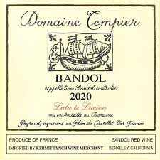 2020 Domaine Tempier Bandol Lulu & Lucien Eta W/O 1-6-2025